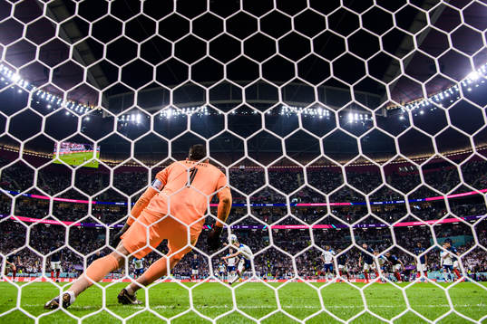 Harry Kane of England shoots his second penalty shot