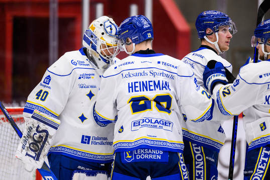 Leksands målvakt Mantas Armalis jublar