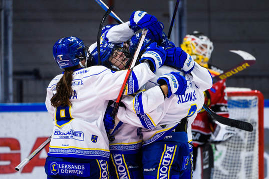 Leksands spelare jublar