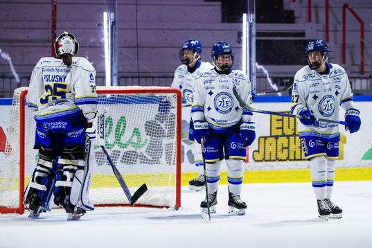 Leksands målvakt Emma Polusny, Hana Haasova och Victoria
