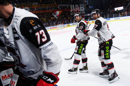 Malmö Redhawks Adam Ollas Mattsson, Pathrik Westerholm och