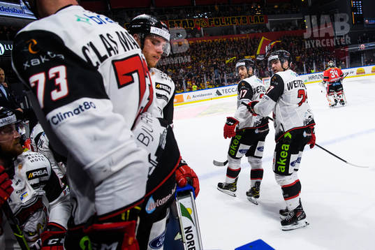 Malmö Redhawks Adam Ollas Mattsson, Pathrik Westerholm och