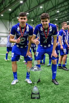 IFK Göteborgs Edvin Hadzic och Lion Beqiri jublar med