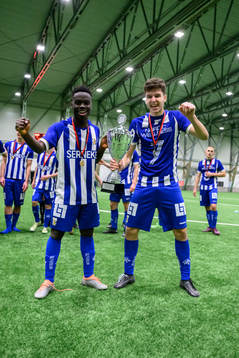 IFK Göteborgs Assolo Mohamed och Lion Beqiri jublar med