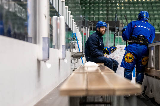 Head coach Ulf Lundberg of Sweden at a training session
