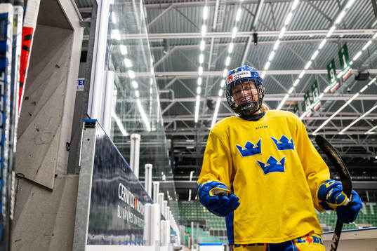 Josefine Holmgren of Sweden at a training session