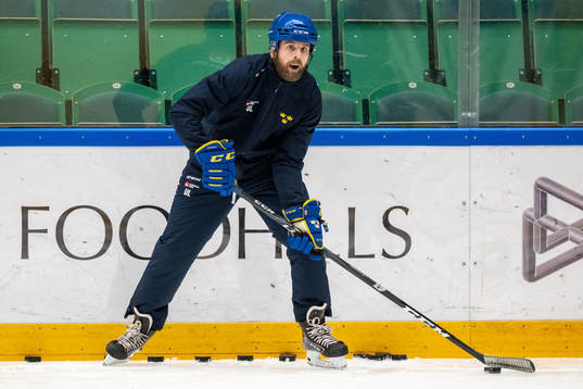 Head coach Ulf Lundberg of Sweden at a training session