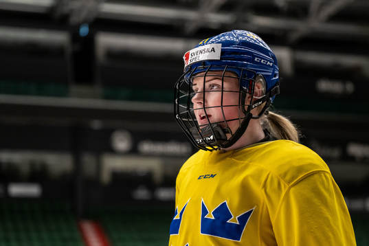 Lova Blom of Sweden at a training session