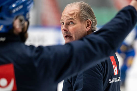 Assistant coach Andreas Spångberg of Sweden at a training