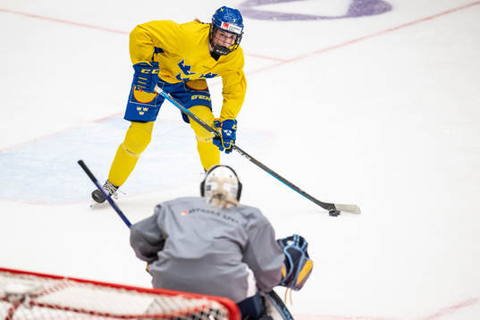 Emma Forsgren of Sweden at a training session