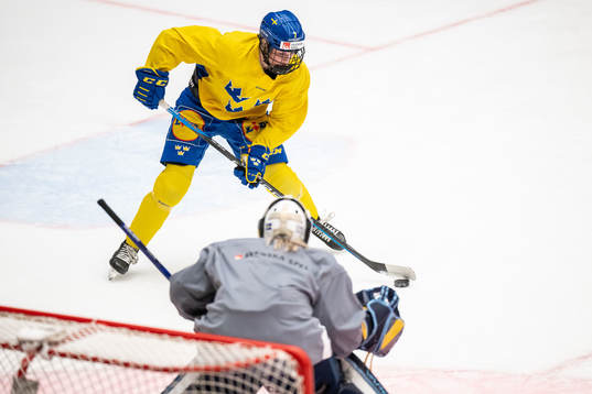 Emma Forsgren of Sweden at a training session