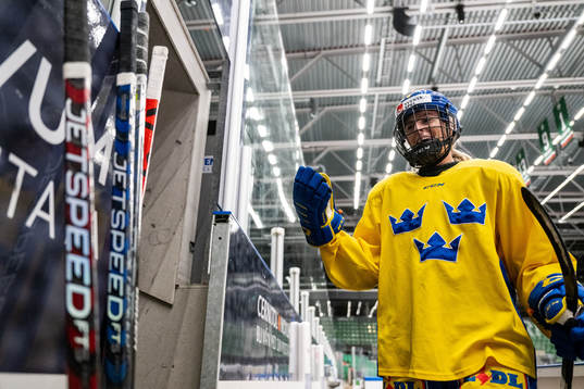 Josefine Holmgren of Sweden at a training session