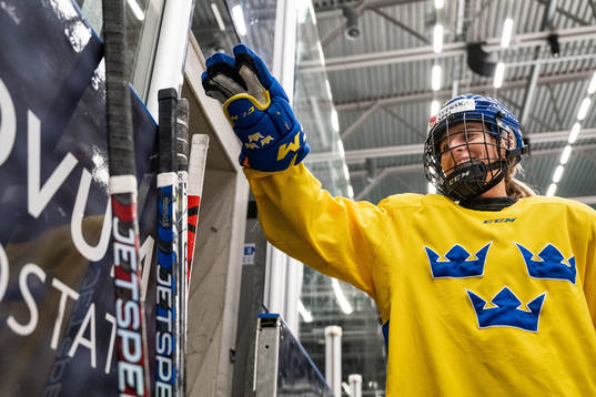 Josefine Holmgren of Sweden at a training session