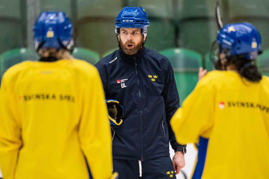 Head coach Ulf Lundberg of Sweden at a training session
