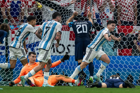 Julian Alvarez of Argentina celebrates