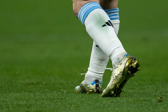 The shoes of Lionel Messi of Argentina