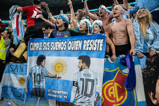 Supporters of Argentina celebrate