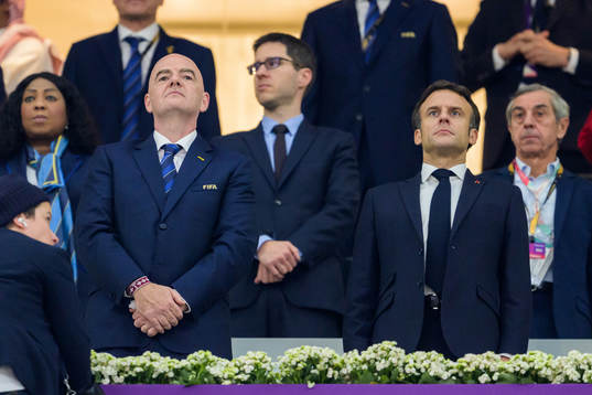 Gianni Infantino, FIFA President, and Emmanuel Macron,
