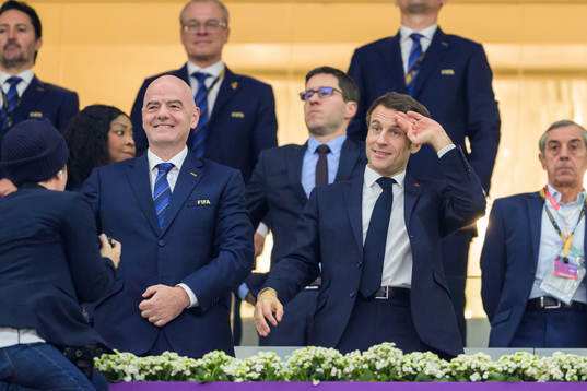 Gianni Infantino, FIFA President, and Emmanuel Macron,