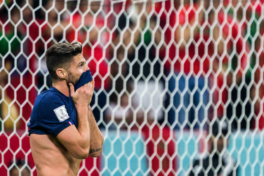 Olivier Giroud of France looks dejected