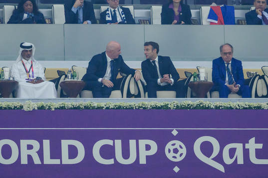Gianni Infantino, FIFA President, and Emmanuel Macron,