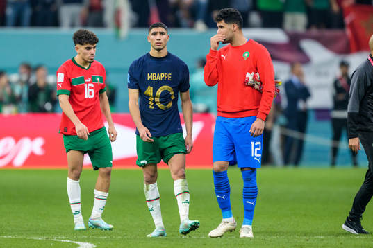 Abde Ezzalzouli, Achraf Hakimi and goalkeeper Munir El