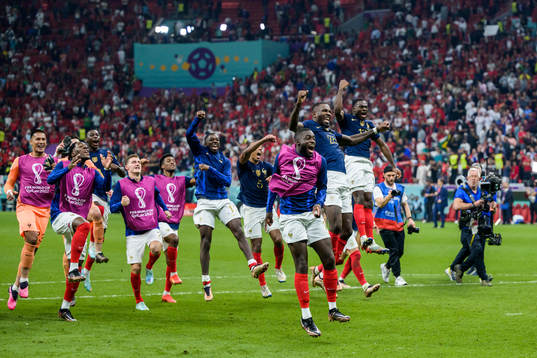 Players of France celebrate