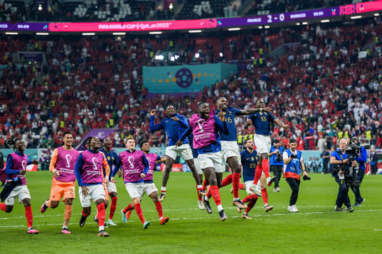 Players of France celebrate