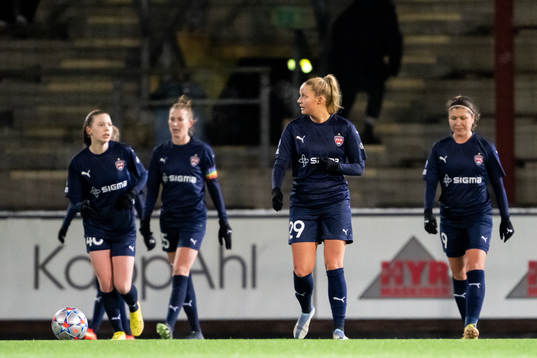 Olivia Holdt of Rosengård looks dejected