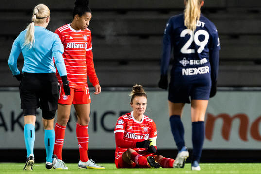 Lina Magull of Bayern in pain