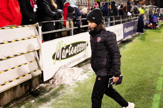 Head coach Renée Slegers of Rosengård looks dejected