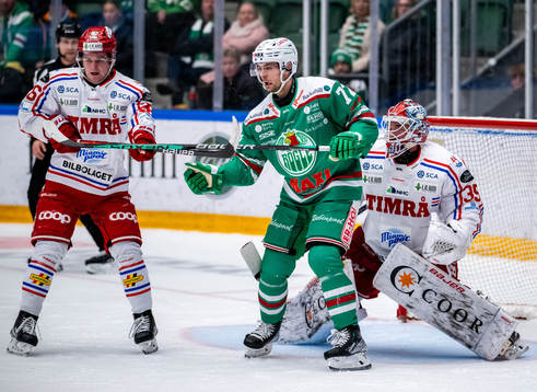 Rögles Daniel Zaar, Timrås Noel Edfeldt och målvakt