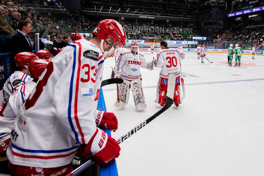 Timrås målvakt David Rautio och målvakt Jacob Johansson
