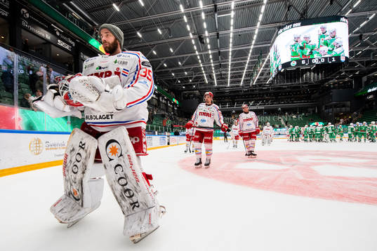 Timrås målvakt David Rautio deppar