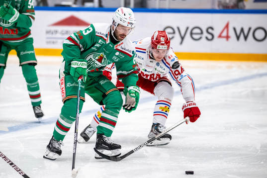 Rögles Riley Sheen och Timrås Sebastian Hartmann