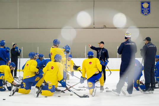 Head coach Magnus Hävelid of Sweden at a Practice session