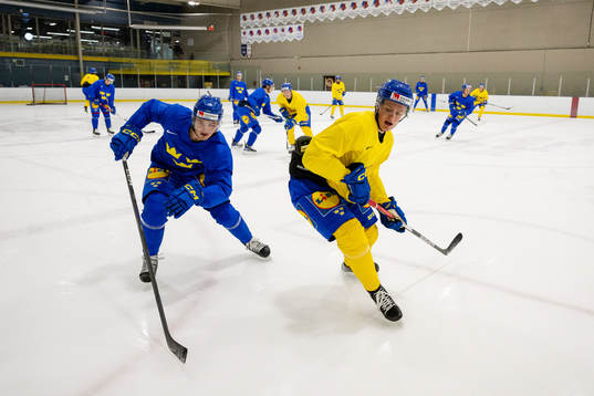 Calle Odelius and Elias Pettersson of Sweden at a Practice