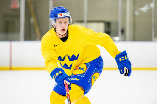 Elias Pettersson of Sweden at a Practice session