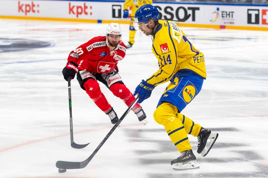 Tristan Scherwey of Switzerland and Emil Pettersson of