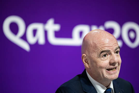 Gianni Infantino, president of FIFA, at a press conference