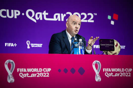 Gianni Infantino, president of FIFA, at a press conference