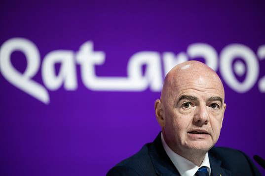 Gianni Infantino, president of FIFA, at a press conference