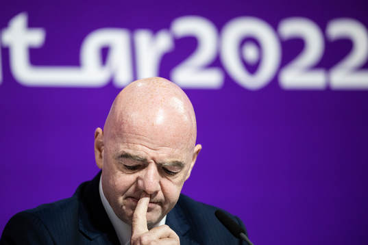 Gianni Infantino, president of FIFA, at a press conference