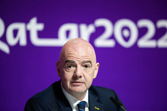 Gianni Infantino, president of FIFA, at a press conference