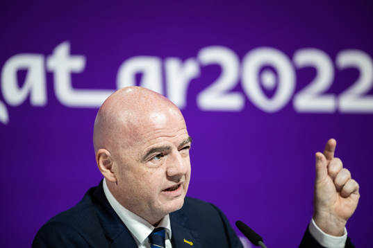 Gianni Infantino, president of FIFA, at a press conference