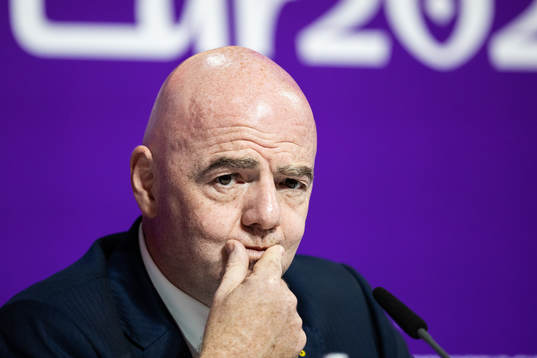 Gianni Infantino, president of FIFA, at a press conference