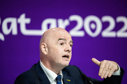 Gianni Infantino, president of FIFA, at a press conference