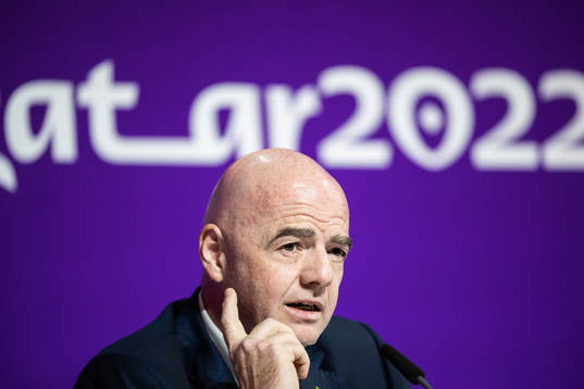 Gianni Infantino, president of FIFA, at a press conference