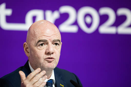 Gianni Infantino, president of FIFA, at a press conference