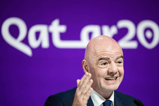 Gianni Infantino, president of FIFA, at a press conference